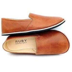 Ruby Barefoot Brown Leather Classic Loafer Moccasin Shoes Size 37 Women’s 6.5-7